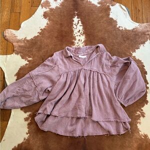 Ces Femme Mauve Long-Sleeve Blouse